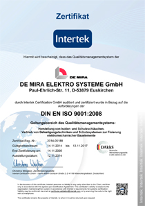 DE MIRA - Zertifikat deutsch
